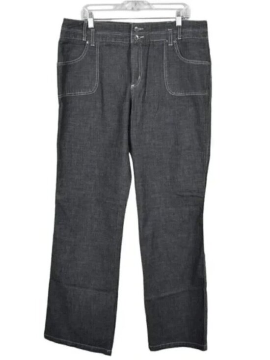 Point Zero Denim - Vintage 90's Point Zero Nicole Benisti Wide Leg Jeans Gray NWT Size 15/16
